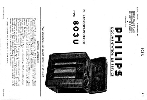 803U; Philips Belgium (ID = 1538597) Radio