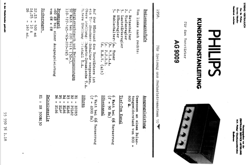 AG9009; Philips; Eindhoven (ID = 1346656) Ampl/Mixer