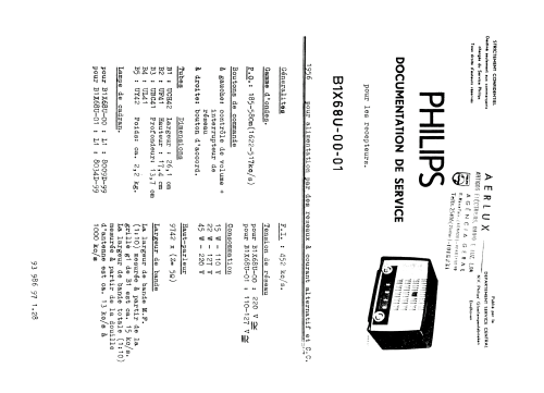 B1X68U /00; Philips; Eindhoven (ID = 378953) Radio