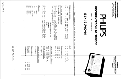 B2X72U /00 /01; Philips; Eindhoven (ID = 1615574) Radio