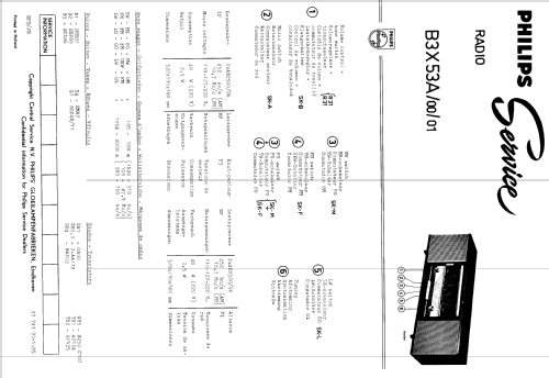 B3X53A /00 /01; Philips; Eindhoven (ID = 1617203) Radio