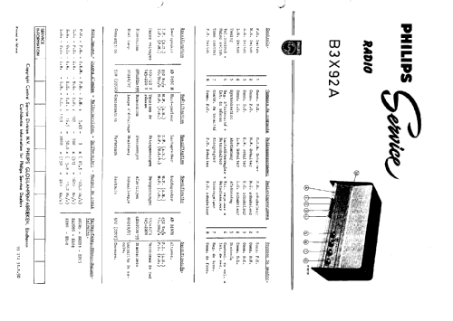 B3X92A; Philips; Eindhoven (ID = 46298) Radio