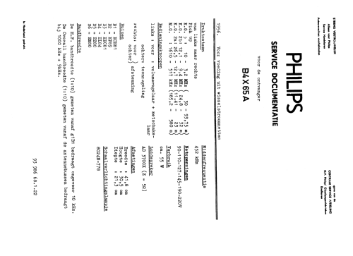 B4X65A; Philips Belgium (ID = 1540628) Radio