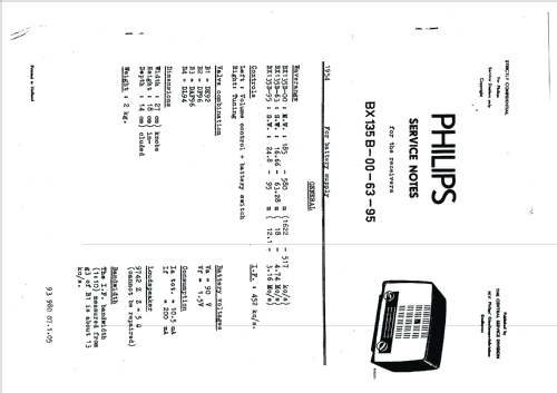 BX135B /00; Philips; Eindhoven (ID = 1009996) Radio