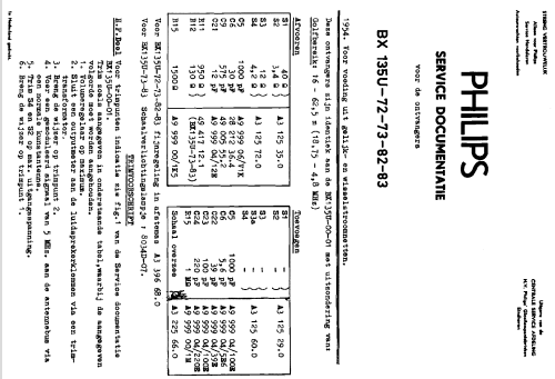 BX135U /73 /83; Philips; Eindhoven (ID = 1630395) Radio