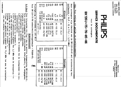 BX135U /75 /85; Philips; Eindhoven (ID = 1630402) Radio