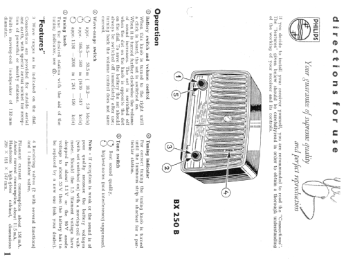 BX250B /00; Philips; Eindhoven (ID = 821700) Radio