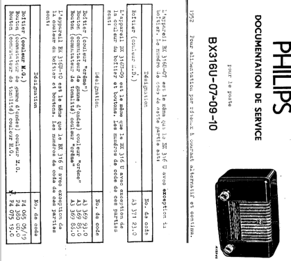 BX316U /09; Philips Belgium (ID = 2225510) Radio