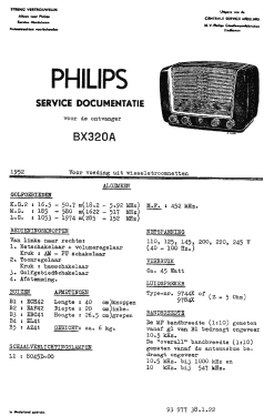 BX320A /00; Philips; Eindhoven (ID = 2857785) Radio