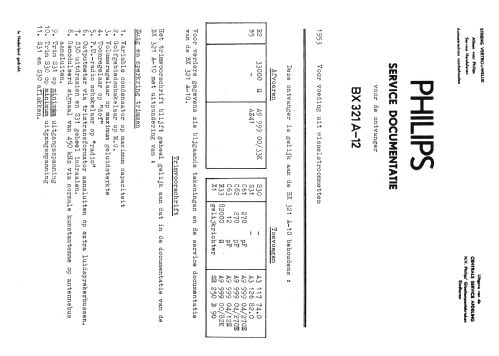 BX321A /12; Philips Belgium (ID = 2553690) Radio