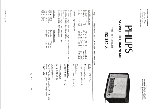 BX350A; Philips; Eindhoven (ID = 2553701) Radio