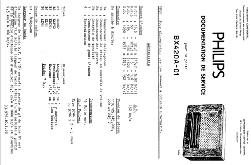 BX420A /01 /20; Philips; Eindhoven (ID = 1636245) Radio