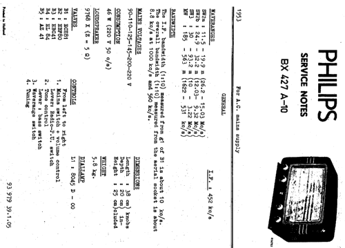 BX427A /10; Philips Belgium (ID = 221372) Radio