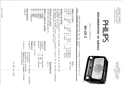 BX435Z; Philips; Eindhoven (ID = 1970032) Radio