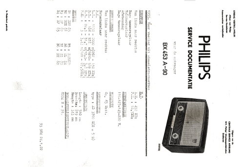 BX453A /90; Philips; Eindhoven (ID = 2561690) Radio