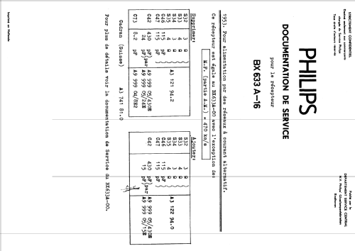 BX633A /16; Philips; Eindhoven (ID = 1643571) Radio