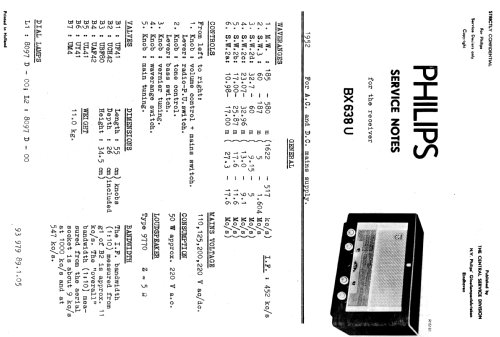 BX638U; Philips; Eindhoven (ID = 2482501) Radio