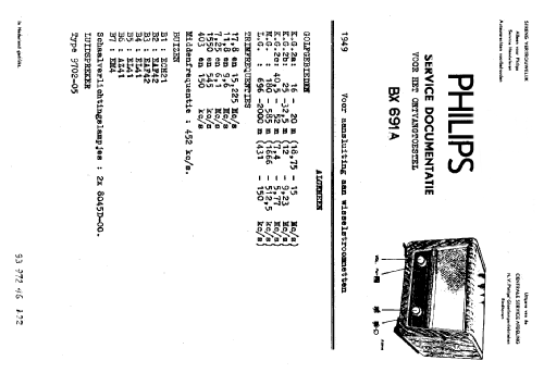 BX691A; Philips; Eindhoven (ID = 2541043) Radio