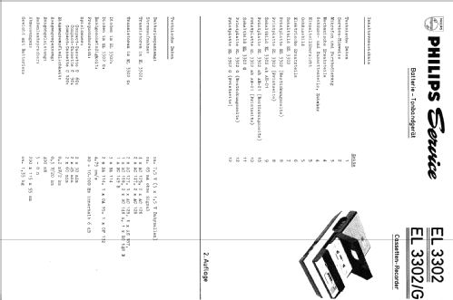 Cassetten-Recorder EL3302 /22GB; Philips; Eindhoven (ID = 455952) Ton-Bild