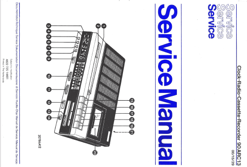 Clock Radio Cassette Recorder 90ARC13 /15; Philips; Eindhoven (ID = 1612310) Radio