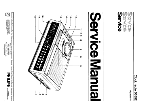 Clock Radio D-3652 /00 /05 /30 /35; Philips; Eindhoven (ID = 2580301) Radio