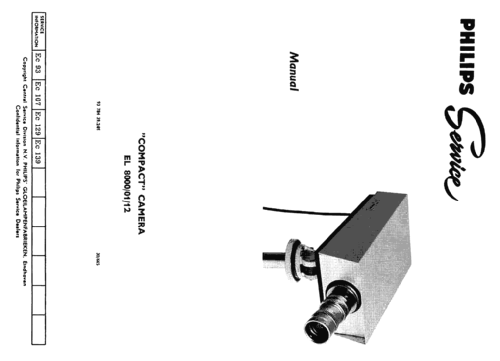 Compact Television Camera EL8000 /00 /01 /12 /20; Philips; Eindhoven (ID = 2518826) TV-studio