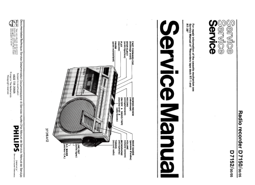 Radio Recorder D7152 /00 /05; Philips; Eindhoven (ID = 2578375) Radio