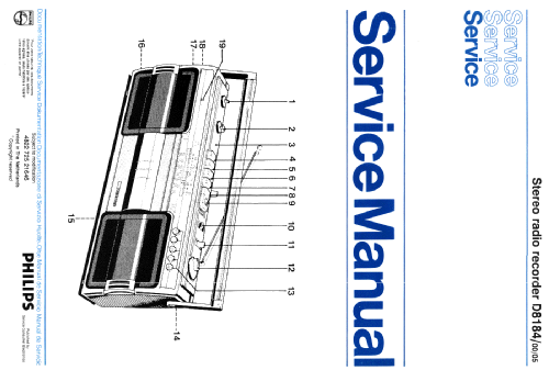 Stereo-Radio-Recorder D8184 /00 /05; Philips; Eindhoven (ID = 2175157) Radio