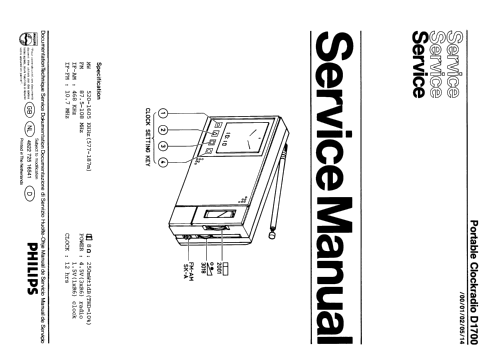 Multi Function LCD Clockradio D-1700 /01; Philips; Eindhoven (ID = 1325224) Radio