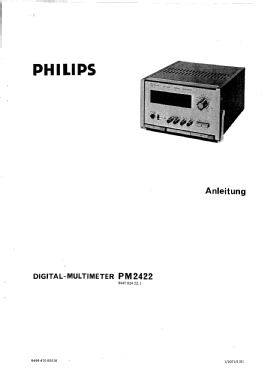 Digital Multimeter PM2422 /A2 /A5; Philips; Eindhoven (ID = 3071908) Ausrüstung