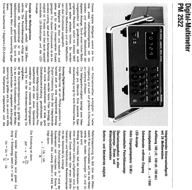 Digital Multimeter PM-2522; Philips; Eindhoven (ID = 1144707) Ausrüstung