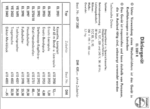 Diktiergerät EL3581 /R; Philips; Eindhoven (ID = 2294625) R-Player