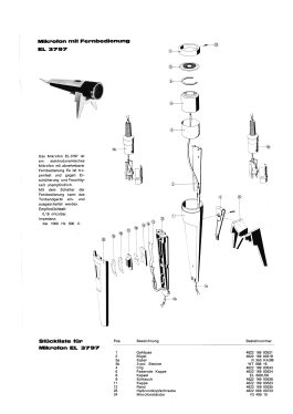 Dynamisches Mikrofon mit Fernbedienung EL3797 /50 /51; Philips; Eindhoven (ID = 2714402) Microphone/PU