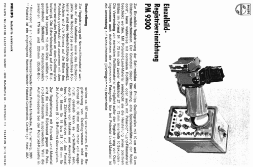 Einzelbild-Registriereinrichtung PM 9300; Philips; Eindhoven (ID = 2152840) Equipment