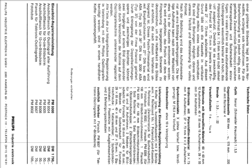 Einzelbild-Registriereinrichtung PM 9300; Philips; Eindhoven (ID = 2152841) Equipment