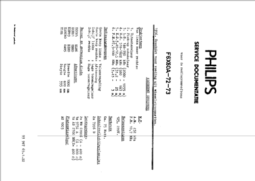 F6X60A -72 -73 Ch= AG1003; Philips; Eindhoven (ID = 41750) Radio