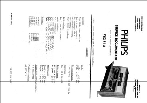 F6X61A /01; Philips; Eindhoven (ID = 2568021) Radio