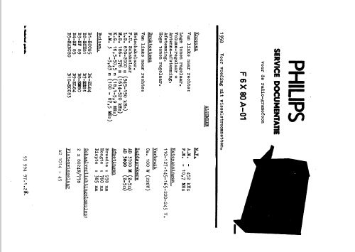 F6X80A /01; Philips; Eindhoven (ID = 46198) Radio