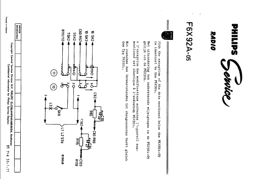 F6X92A /01; Philips; Eindhoven (ID = 46221) Radio