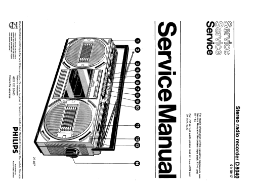 Freetimer 2 Band Spatial Stereo Radio Cassette Recorder D8040 /01 /10 /17; Philips; Eindhoven (ID = 2580537) Radio