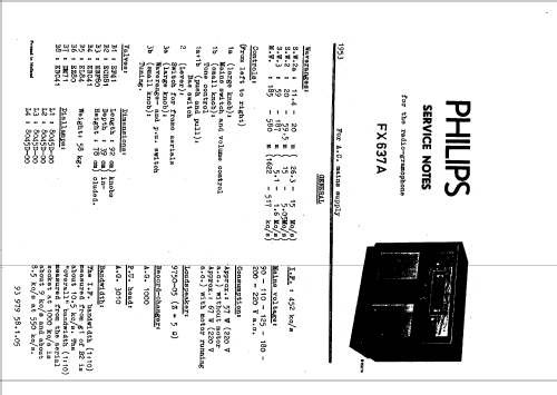 FX637A; Philips; Eindhoven (ID = 48861) Radio