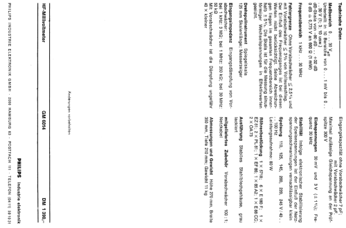 HF-Millivoltmeter GM6014; Philips; Eindhoven (ID = 2152861) Equipment