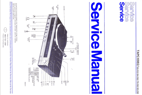 Hi-Fi Phono-Cassette-Receiver TAPC-6982 /80; Philips; Eindhoven (ID = 1136067) Radio