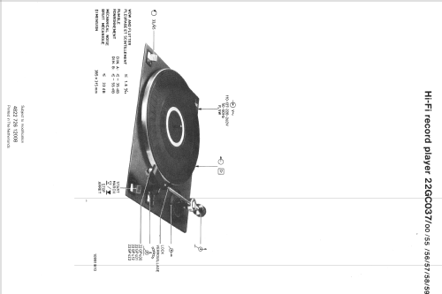 Hi-Fi Record Player 22GC037 /55; Philips; Eindhoven (ID = 1130184) R-Player