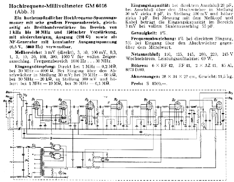Hochfrequenz-Millivoltmeter GM6016; Philips; Eindhoven (ID = 300498) Equipment