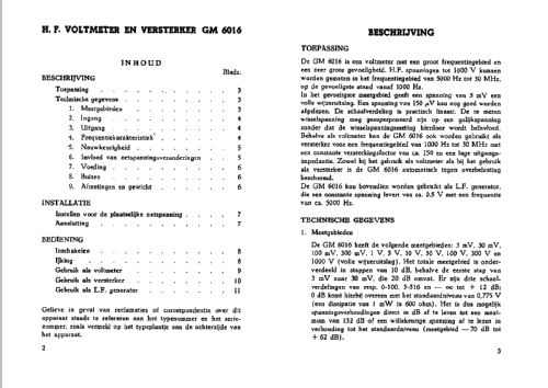 Hochfrequenz-Millivoltmeter GM6016; Philips; Eindhoven (ID = 379944) Equipment