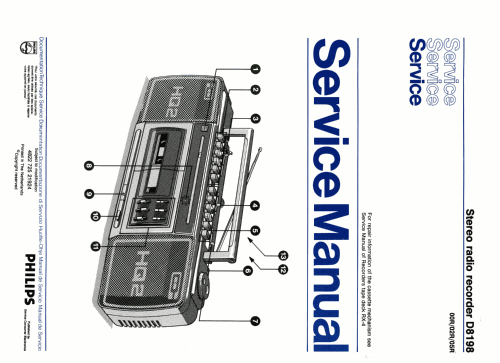 HQ2 Stereo Radio Recorder D8198 /00R /02R /05R; Philips; Eindhoven (ID = 2579015) Radio