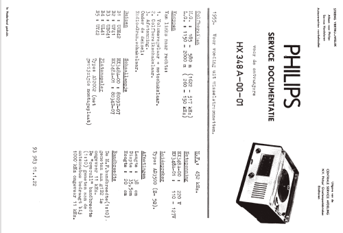 HX348A /00 /60; Philips; Eindhoven (ID = 2298374) Radio