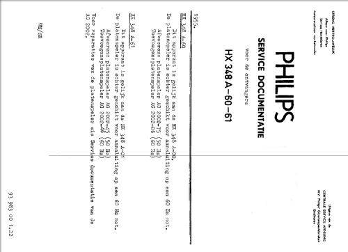 HX348A /00 /60; Philips; Eindhoven (ID = 2549491) Radio