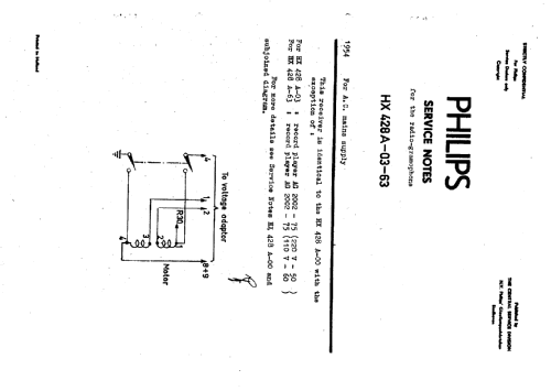 HX428A /00; Philips; Eindhoven (ID = 43521) Radio